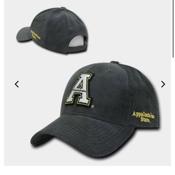 W republic Appalachian State Mountaineers Structured Corduroy CapCHARCOAL OS NWT - Picture 2 of 9